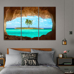 Palm Tree Island (3 Panel) Nature Wall Art - Prime Décor