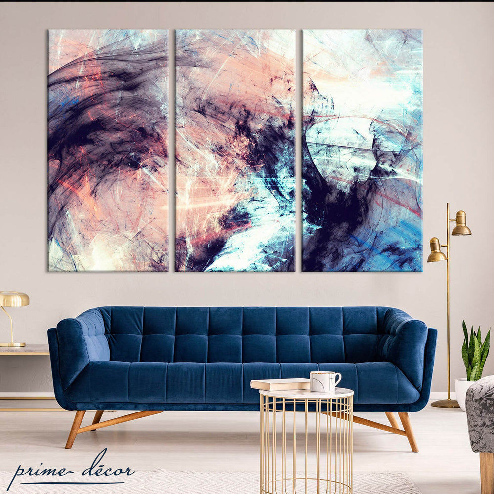 Pink Haze (3 Panel) Abstract Wall Art On Sale - Prime Décor