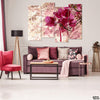 Pink Leaves over Oil Background (4 Panel) Floral Wall Art