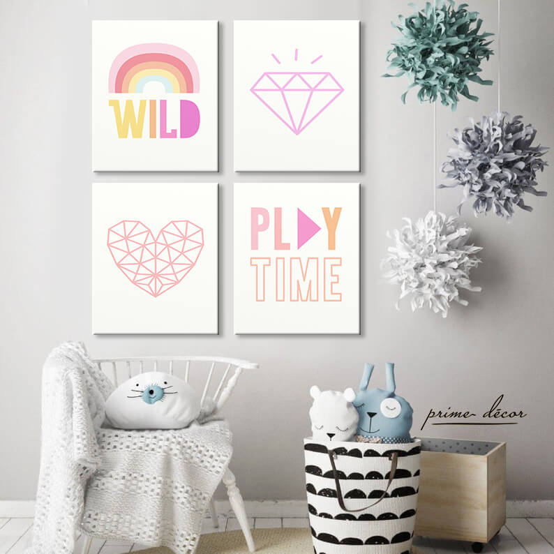 Play Time (Set of 4) Nursery Poster Wall Art - Prime Décor