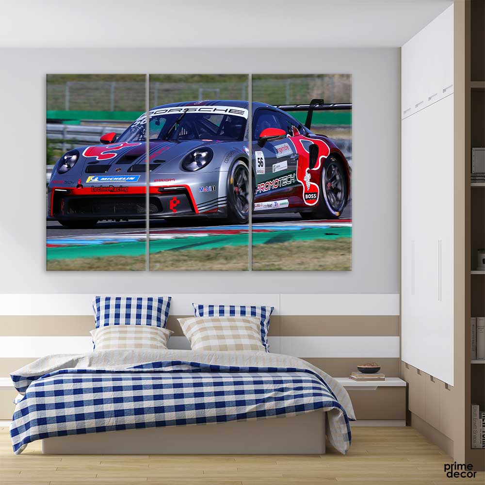 Porsche GTR 911 (3 Panel) Cars Wall Art - Prime Décor