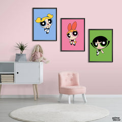 Powerpuff Girls (3 Panel) Kids Wall Art - Prime Décor