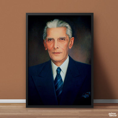 Quaid-e-Azam Muhammad Ali Jinnah Portrait | Figure Poster Wall Art - Prime Décor