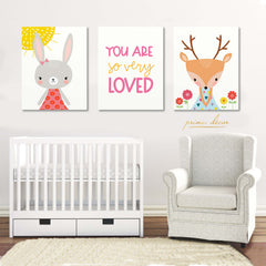 Rabbit & Deer (Set of 3) Nursery Poster Art - Prime Décor