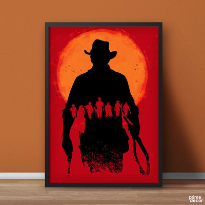 Red Dead Redemption Squad Duotone | Game Poster Wall Art - Prime Décor