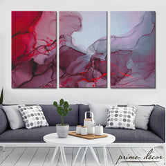 Red Wine Shade (3 Panel) Abstract Wall Art - Prime Décor