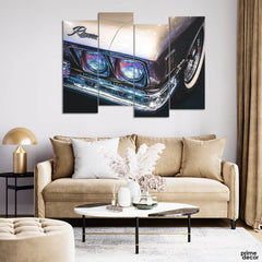 Rivera Headlights (4 Panel) Cars Wall Art - Prime Décor