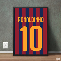 Ronaldinho Shirt Stripes Style Fifa | Football Poster Wall Art - Prime Décor