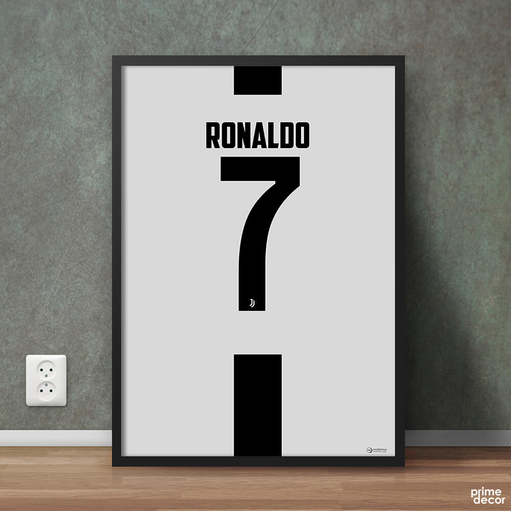 Ronaldo 7 Black Stripe Fifa | Football Sports Poster Wall Art On Sale - Prime Décor