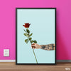 Rose in Hand Pastel Background | Floral Poster Wall Art