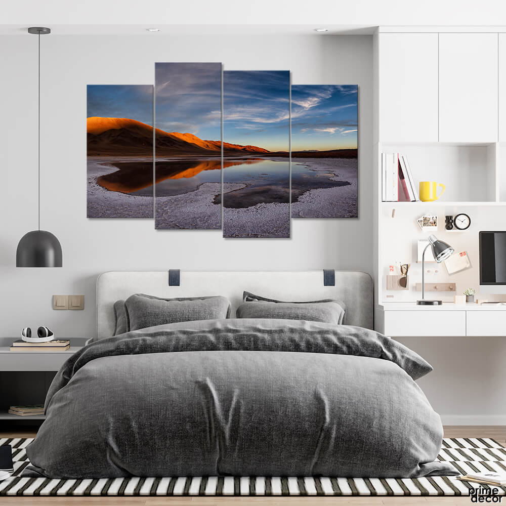 Salt Lake Flat Andes (4 Panel) Landscape Wall Art - Prime Décor