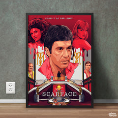 Scarface Tony Montana Fan Art Al-Pacino | Movie Poster Wall Art - Prime Décor