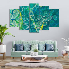 Sea Green Ocean Bubbles (5 Panel) Nature Wall Art - Prime Décor