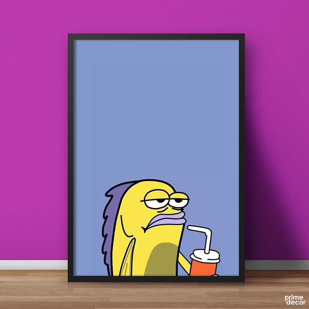 Spongebob Mad Fish | Funny Poster Wall Art - Prime Décor