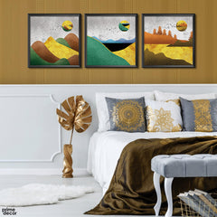 Square Style Nordic Mountains (3 Panel) Nordic Wall Art - Prime Décor