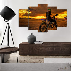 Sunset Ridge MX (5 Panel) Bike Wall Art - Prime Décor