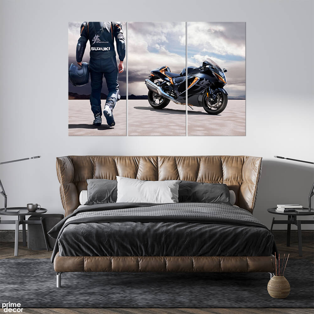 Suzuki Hayabusa Motorist (3 Panel) Bikes Wall Art - Prime Décor
