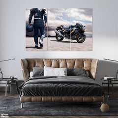 Suzuki Hayabusa Motorist (3 Panel) Bikes Wall Art - Prime Décor