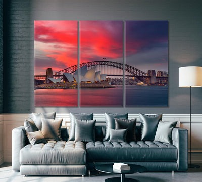 Sydney Harbour Bridge (3 Panel) Architecture Wall Art - Prime Décor