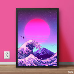 The Great Wave 80’s Style Aesthetic Artwork | Poster Wall Art On Sale - Prime Décor