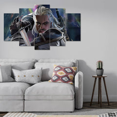The Witcher 3 Geralt of Rivia Fanart (5 Panel) Game Wall Art - Prime Décor