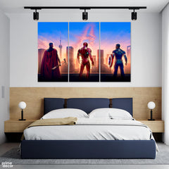 Thor Ironman & Captain America Marvels (3 Panel) Comic Wall Art - Prime Décor