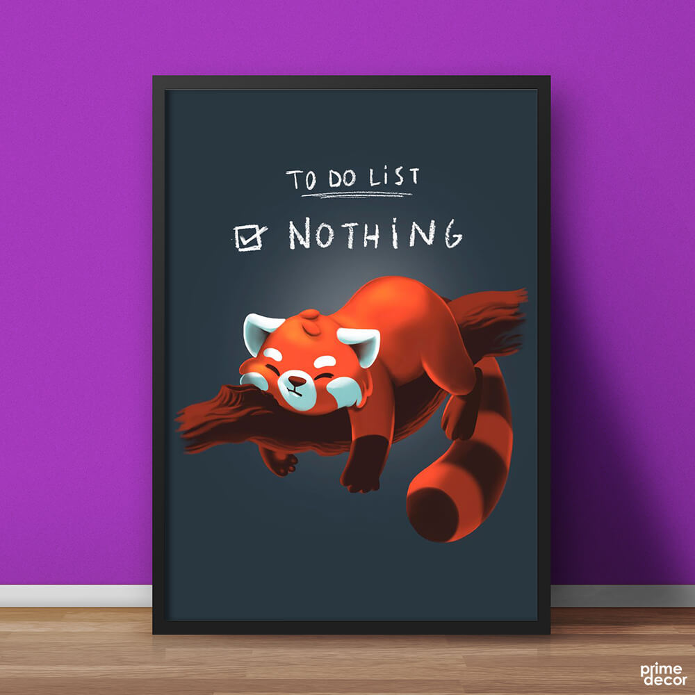 To do list Red Panda | Funny Poster Wall Art - Prime Décor