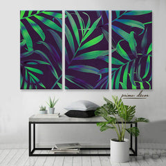 Tropical Leaves (3 Panel) Floral Wall Art - Prime Décor