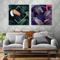 Tropical Vibes (2 Panel) Square Wall Art - Prime Décor