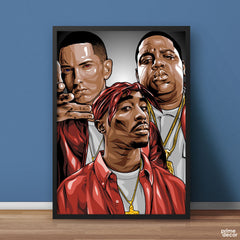 Tupac Biggie & Eminem Rap Artists | Musical Poster Wall Art - Prime Décor