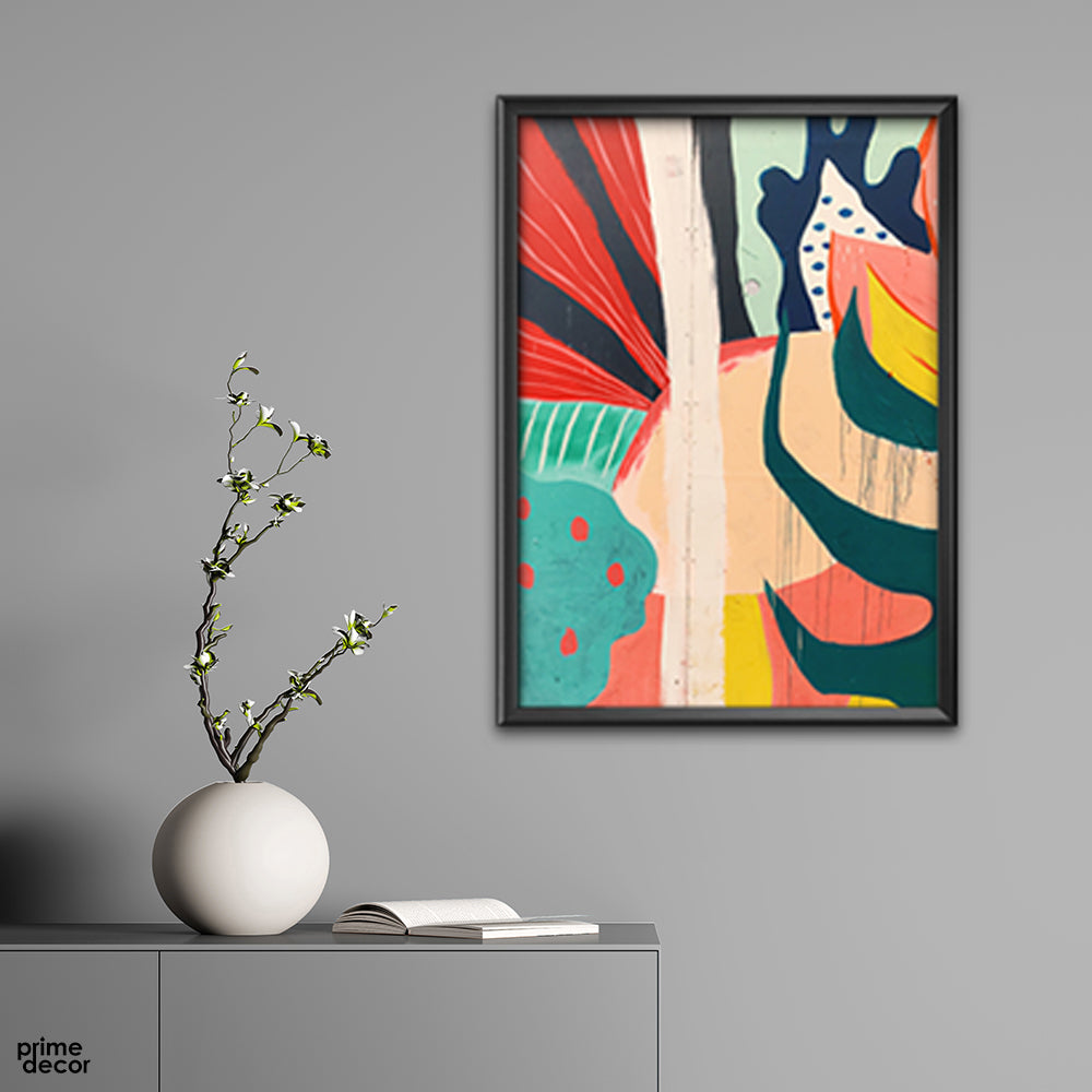 Flower & Leave Handpaint | Abstract Wall Art - Prime Décor