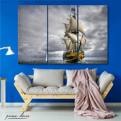 Vintage Sailing Ship (3 Panel) Wall Art - Prime Décor