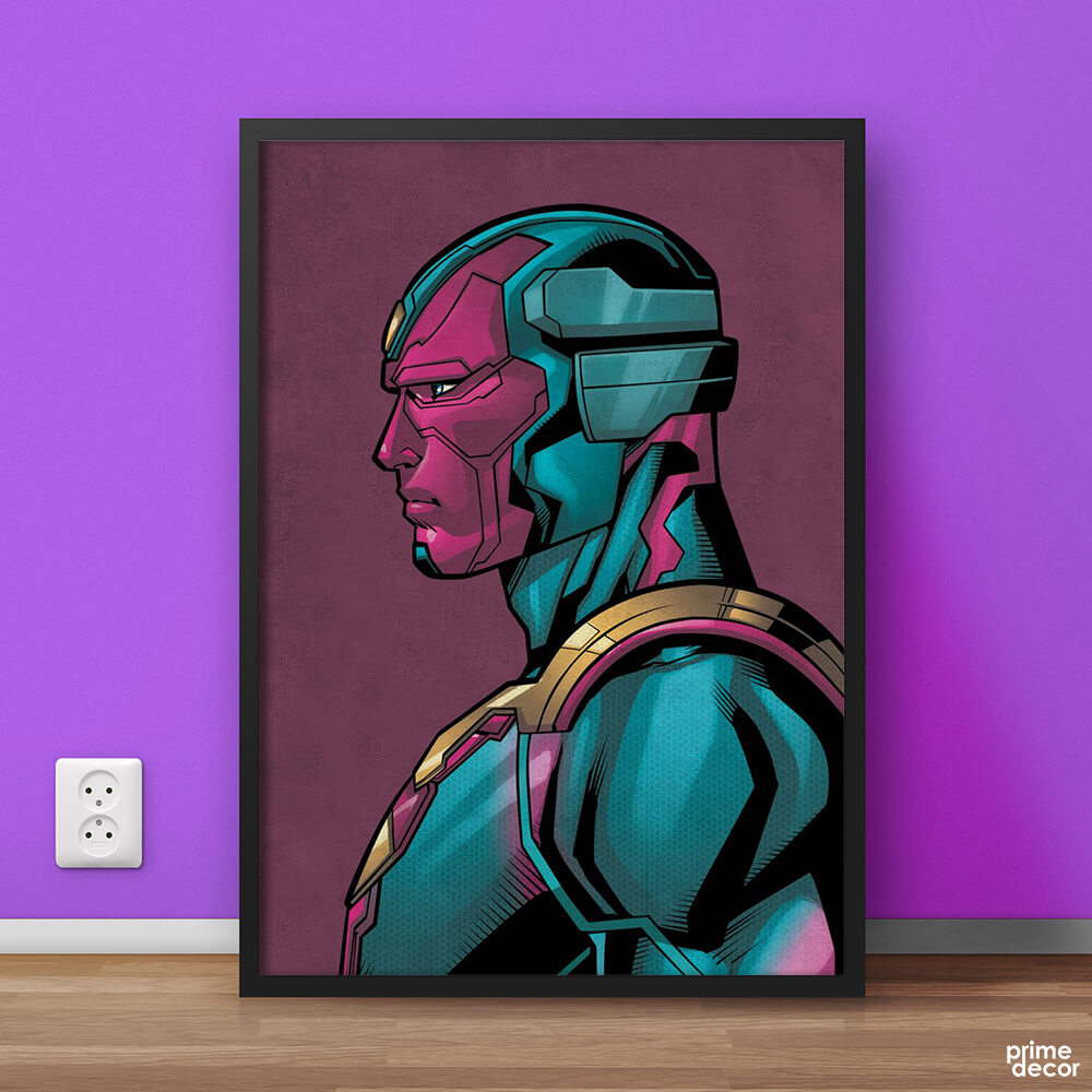 Vision Sideview Marvel Avengers | Movie Poster Wall Art - Prime Décor