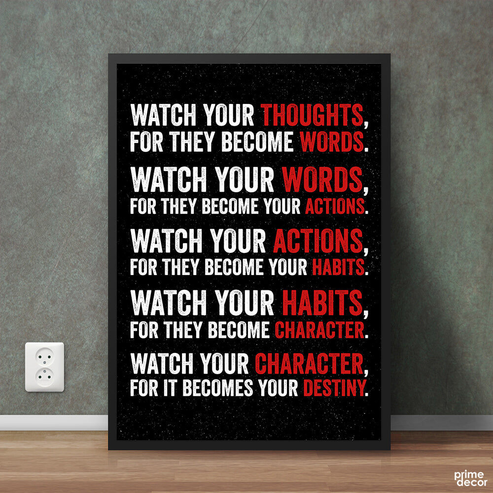 Watch Your Thoughts | Motivational Poster Wall Art - Prime Décor