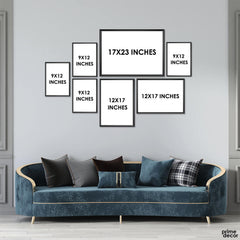 Water Color Iconic Monuments Wall Décor Setup (7 Panel) Architecture Wall Art - Prime Décor