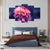 Water Drop over Blossoming Flower (5 Panel) Floral Wall Art
