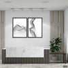 Waves in Abstract Line Art (2 Panel) Digital Wall Art
