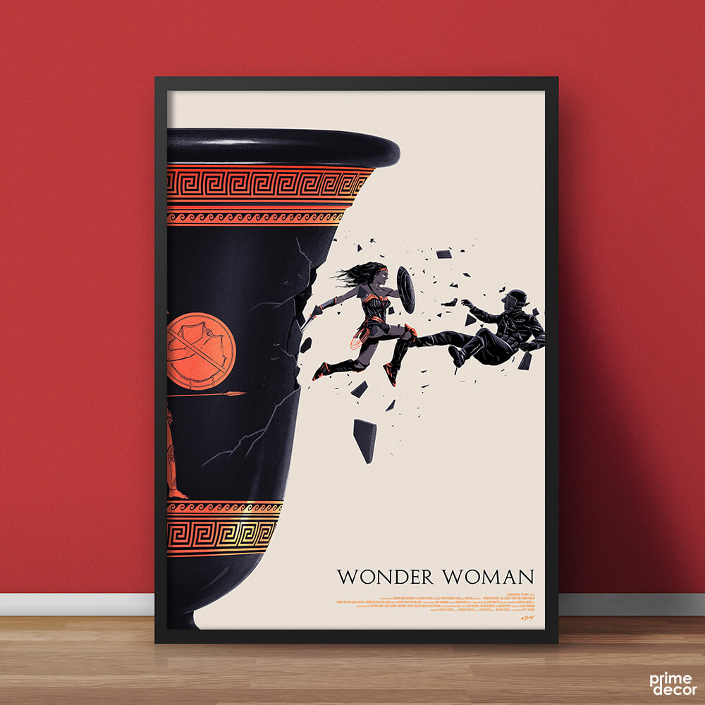 Wonder Woman Fighting from the Vase | Movie Wall Art - Prime Décor