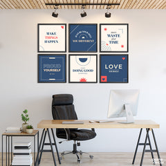 Flat Inspirational Quotes (6 Panel) Office Wall Art - Prime Décor