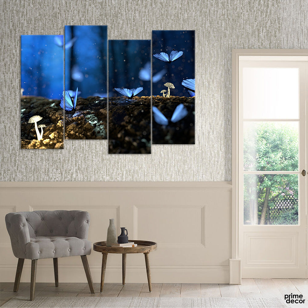 Mindfulness Butterflies (4 Panel) | Nature Wall Art - Prime Décor