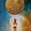 Spiritual Darwesh With Round Moon | Handmade Painting