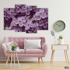 Lilac Flowers Garden (4 Panel) | Floral Wall Art - Prime Décor