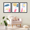 Pink & Blue Collection (3 Panel) Abstract Wall Art - Prime Décor