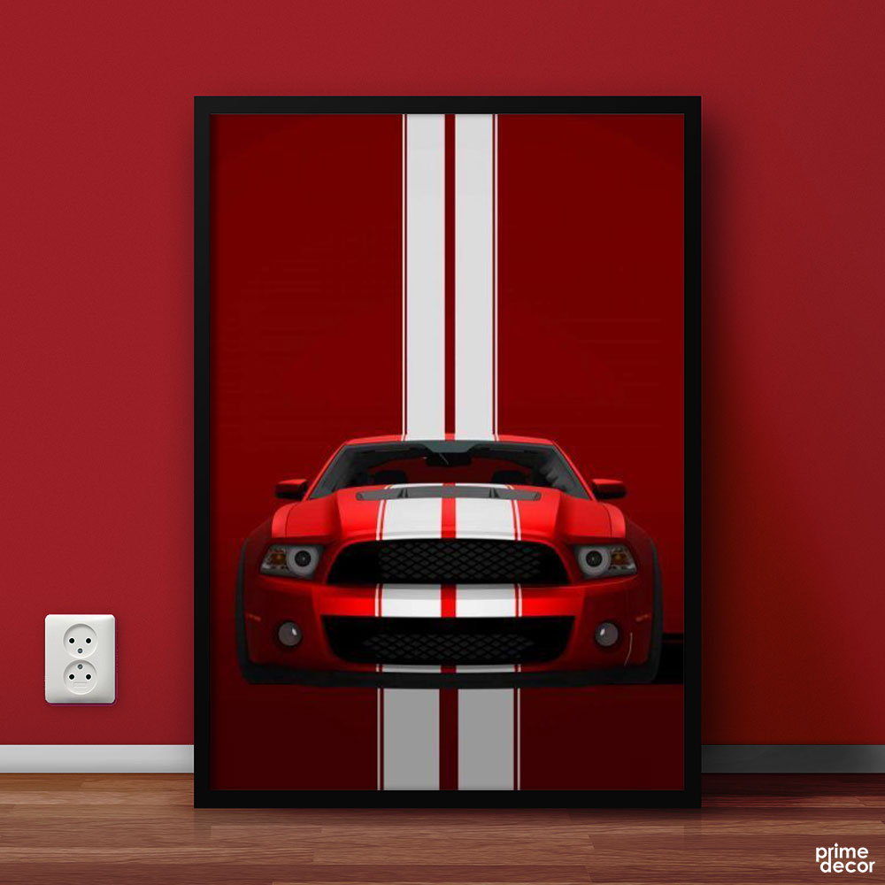 Red Shelby Mastang | Car Poster Wall Art - Prime Décor