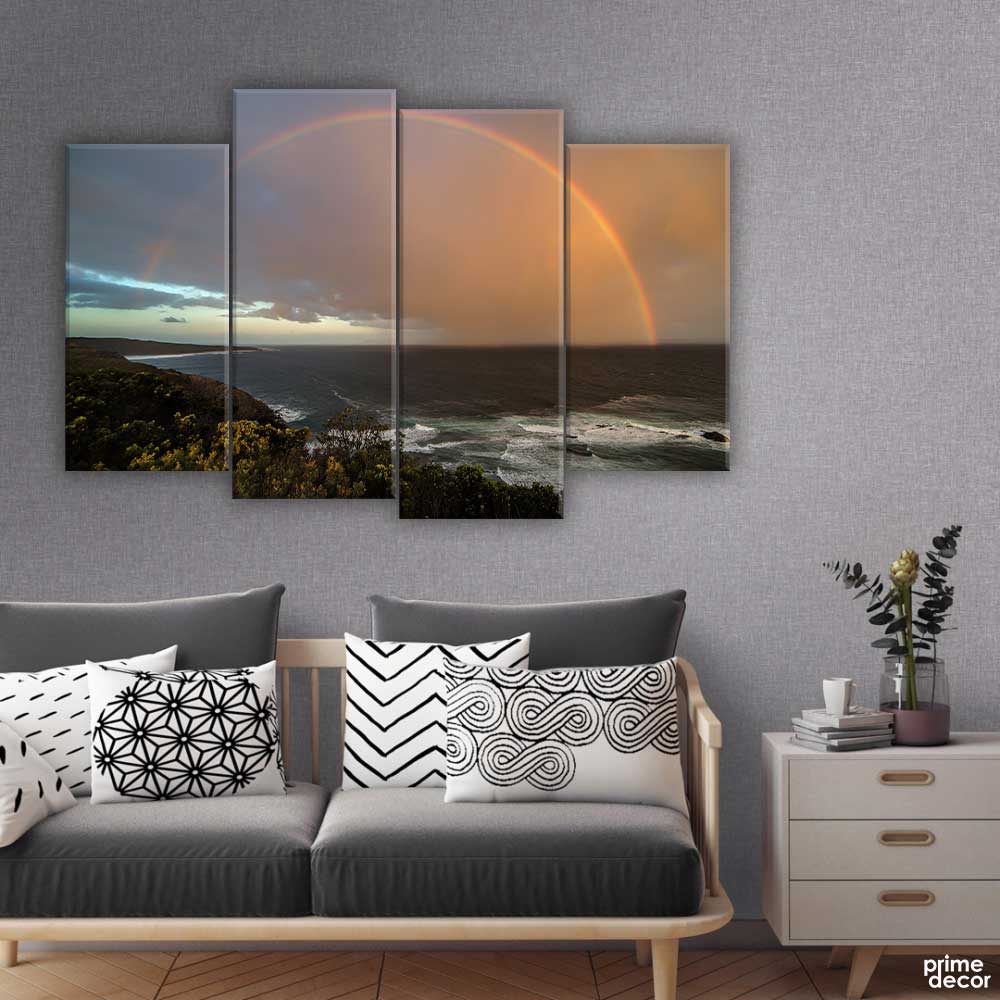 Rainbow Sunset Effect (4 Panel) | Nature Wall Art - Prime Décor