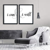 I can & I Will (2 Panel) Typography Wall Art