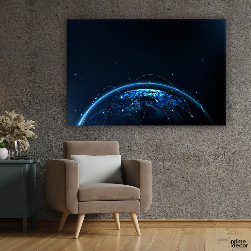 Tech Wall Earth Technology (Single Panel) | Tech Wall Art – Prime Décor