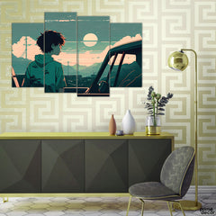 Muz Auto Anime (4 Panel) | Anime Wall Art - Prime Décor