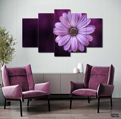 Purple Flowers Petal Dark Background (5 Panel) - Prime Décor