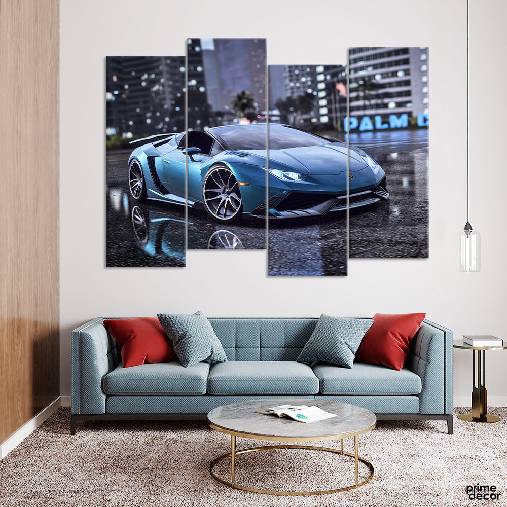 Need for Speed Lamborghini (4 Panel) Cars Wall Art - Prime Décor